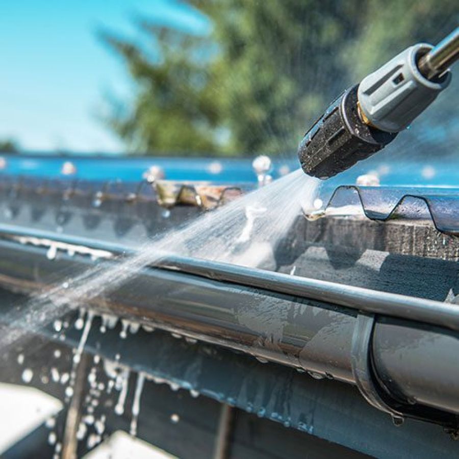 pressure washing dirt gutters